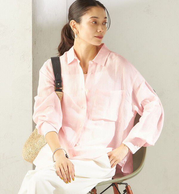 SHIPS for women「〈手洗い可能〉IMPERIAL LINEN 混 オーバー サイズ シャツ」|シャツ・ブラウス|
