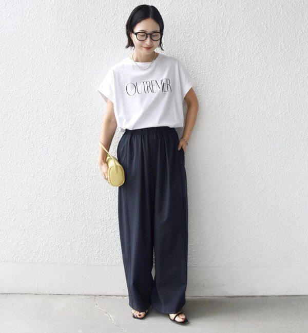 SHIPS for women「メルティ コットン プリント ロゴ ショート スリーブ Tシャツ」|Tシャツ・カットソー|