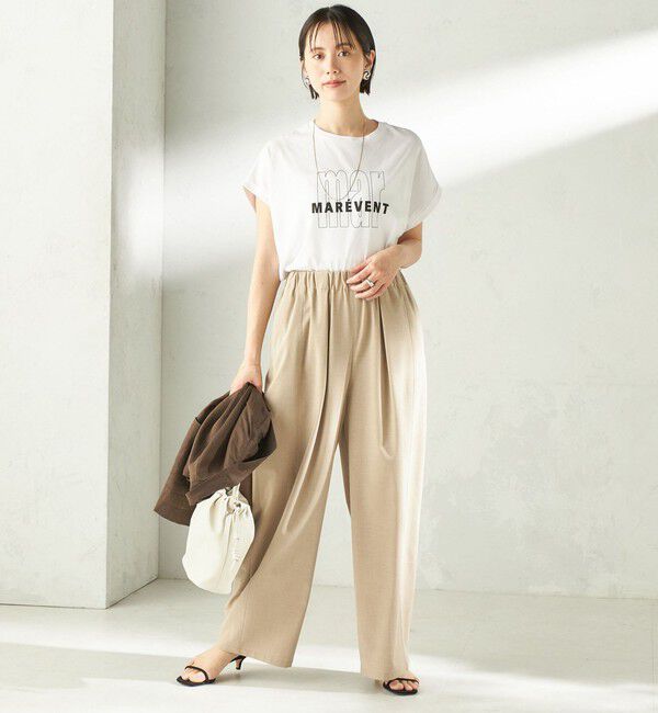 SHIPS for women「メルティ コットン プリント ロゴ ショート スリーブ Tシャツ」|Tシャツ・カットソー|