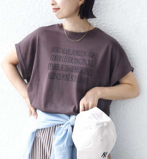 SHIPS for women「メルティ コットン プリント ロゴ ショート スリーブ Tシャツ」|Tシャツ・カットソー|