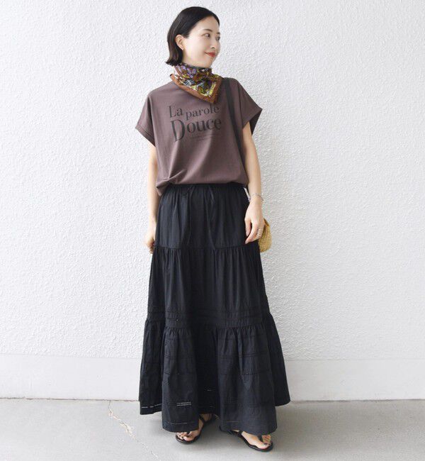 SHIPS for women「メルティ コットン プリント ロゴ ショート スリーブ Tシャツ」|Tシャツ・カットソー|