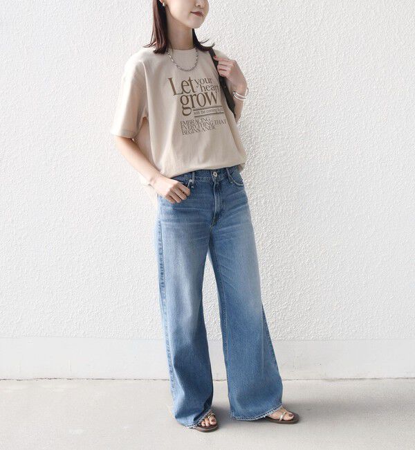 SHIPS for women「【SHIPS別注】81BRANCA: 5分袖 ロゴ TEE」|Tシャツ・カットソー|
