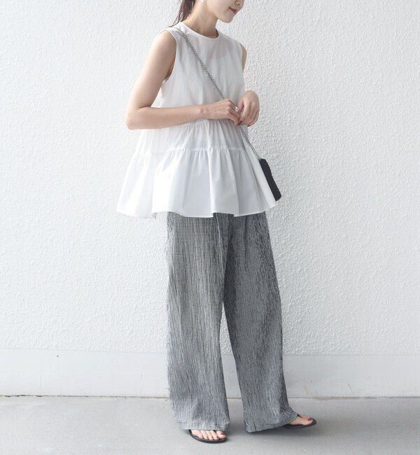 SHIPS for women「〈接触冷感 / 撥水加工〉TEXBRID(R) タフタ ノースリーブ ブラウス」|シャツ・ブラウス|