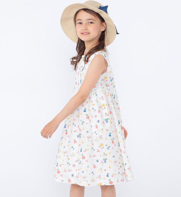 SHIPS KIDS「SHIPS KIDS:100～130cm / ノースリーブ フラワー プリント ワンピース」|ワンピース|
