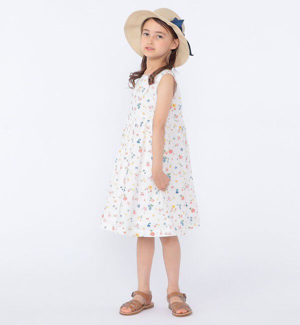 SHIPS KIDS「SHIPS KIDS:100～130cm / ノースリーブ フラワー プリント ワンピース」|ワンピース|