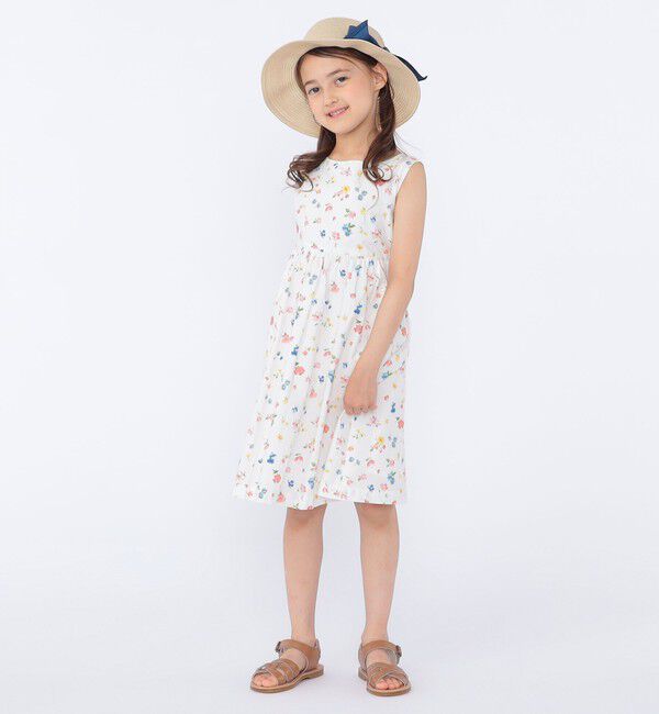 SHIPS KIDS「SHIPS KIDS:100～130cm / ノースリーブ フラワー プリント ワンピース」|ワンピース|