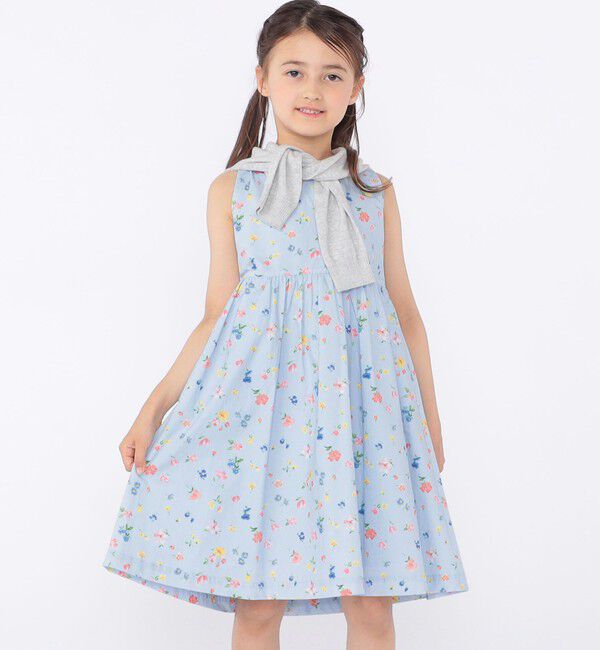 SHIPS KIDS「SHIPS KIDS:100～130cm / ノースリーブ フラワー プリント ワンピース」|ワンピース|