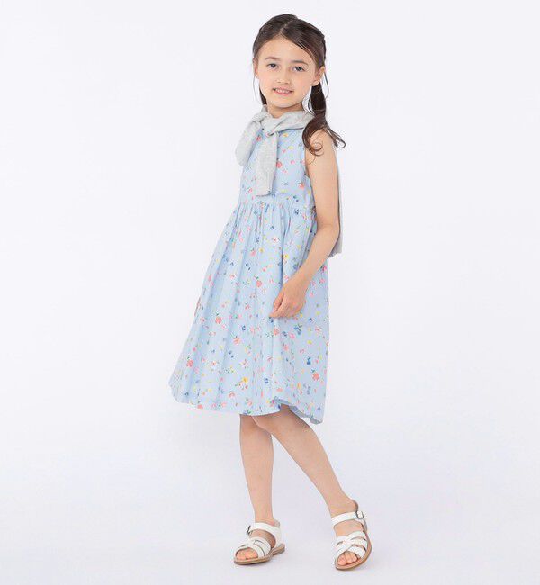 SHIPS KIDS「SHIPS KIDS:100～130cm / ノースリーブ フラワー プリント ワンピース」|ワンピース|