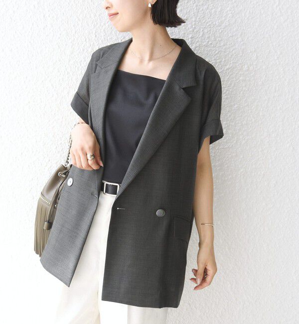 SHIPS for women「〈接触冷感/UVカット/吸水速乾/洗濯機可能〉SUUSUU フレンチ スリーブ  ジャケット」|テーラードジャケット|