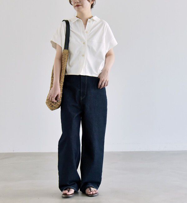 quaranciel「quaranciel:〈接触冷感/洗濯機可能〉天竺 フレンチスリーブ シャツ カットソー」|Tシャツ・カットソー|