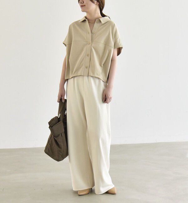 quaranciel「quaranciel:〈接触冷感/洗濯機可能〉天竺 フレンチスリーブ シャツ カットソー」|Tシャツ・カットソー|