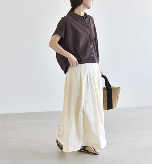 quaranciel「quaranciel:〈接触冷感/洗濯機可能〉天竺 フレンチスリーブ シャツ カットソー」|Tシャツ・カットソー|