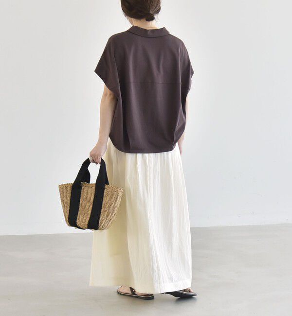 quaranciel「quaranciel:〈接触冷感/洗濯機可能〉天竺 フレンチスリーブ シャツ カットソー」|Tシャツ・カットソー|