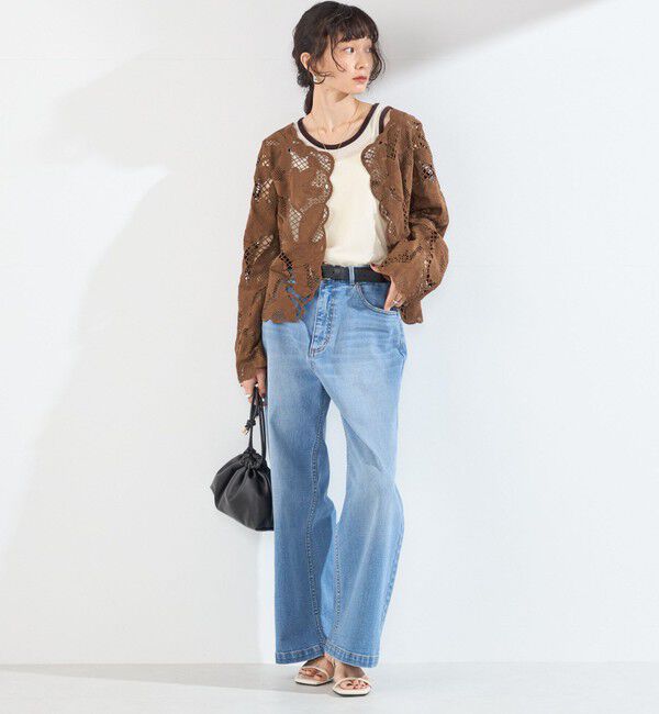 SHIPS Colors 「SHIPS Colors:〈手洗い可能〉スカラップ レース ノーカラー ジャケット」|その他|