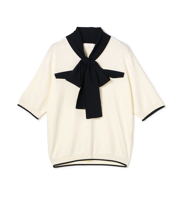 Ballsey「ストレッチタックドット ボウタイプルオーバー」|ニット・セーター|12 ホワイト系