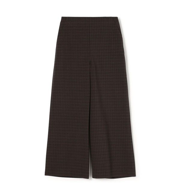 MACPHEE「ポリエステルウールストレッチチェック フレアパンツ」|その他|48 ダークブラウン系