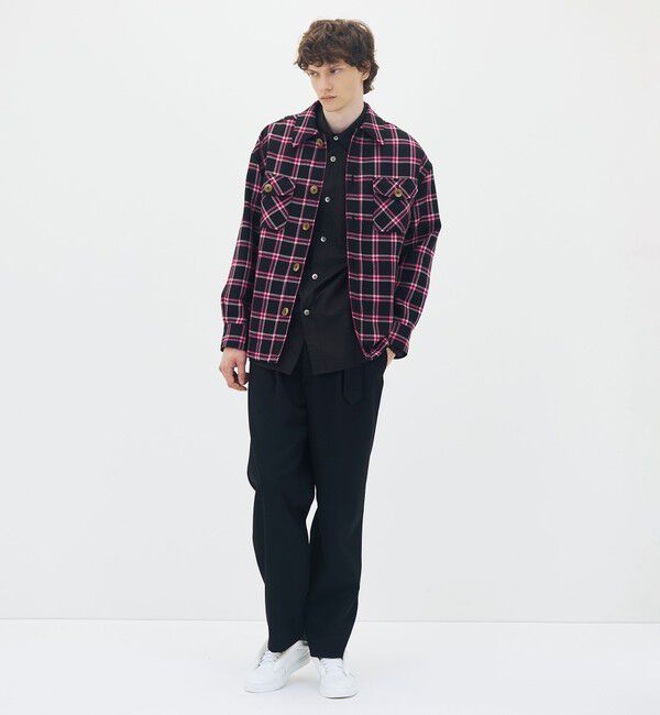 CABaN「ウールチェック 中綿ブルゾン」|ダッフルコート|