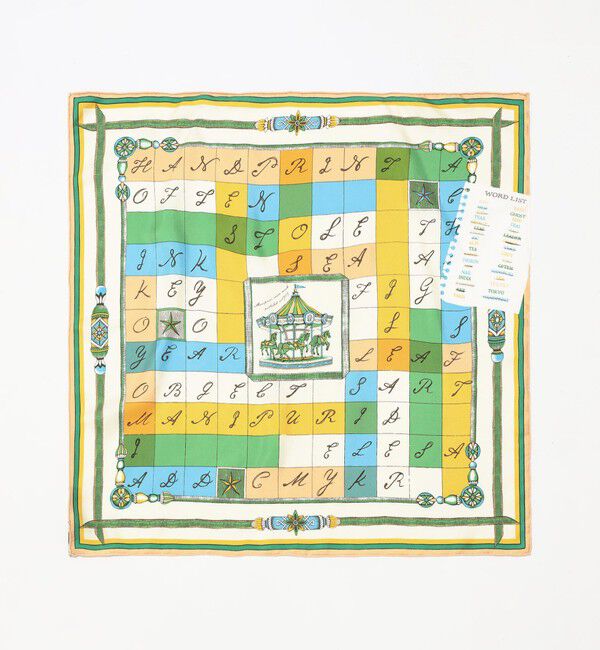 TOMORROWLAND GOODS「manipuri CROSSWORD シルクスカーフ」|バンダナ・スカーフ|
