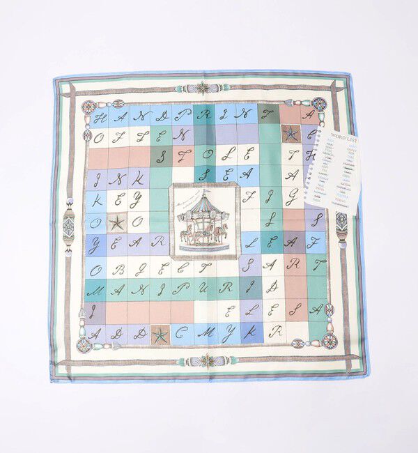 TOMORROWLAND GOODS「manipuri CROSSWORD シルクスカーフ」|バンダナ・スカーフ|