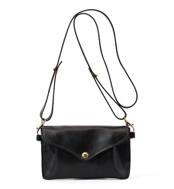 TOMORROWLAND GOODS「【別注】GLENROYAL MEDIUM PURSE WITH STRAP ブライドルレザー ショルダーミニバッグ」|ショルダー・メッセンジャー|19 ブラック