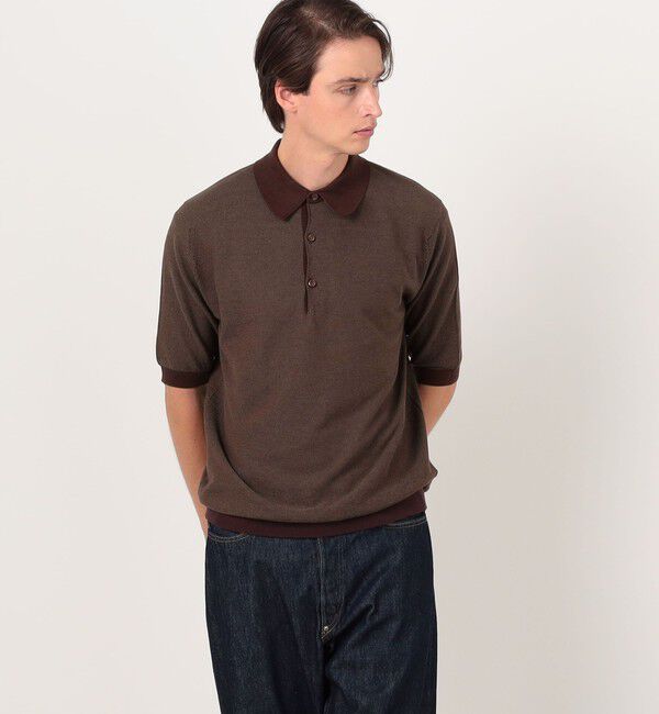 TOMORROWLAND MENS「【別注】JOHN SMEDLEY 30Gハニカム編み ニットポロ ISIS」|ニット・セーター|