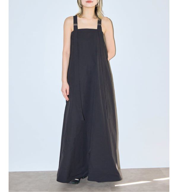  「BELTED STRAP DRESS：ワンピース」|ワンピース|ブラック