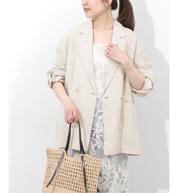 JOURNAL STANDARD relume「ベルギーリネンテーラードダブルジャケット」|テーラードジャケット|ベージュ