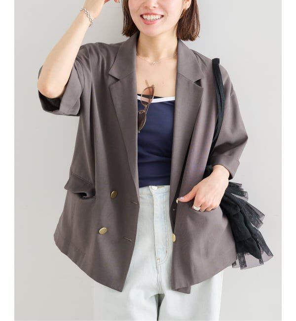 U by SPICK&SPAN「《追加》ウォッシャブルリネンジャケット」|テーラードジャケット|