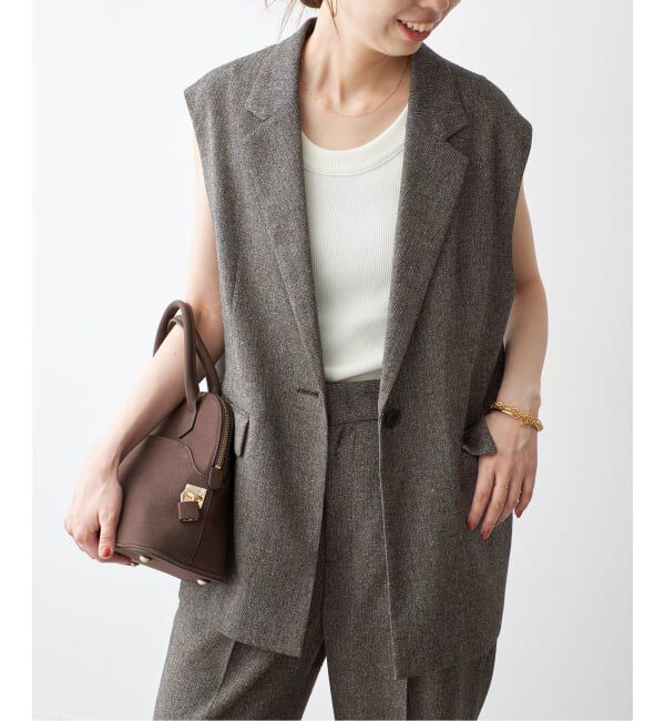 Spick and Span「《セットアップ可》ネップツイードシングルブレストジレ」|その他|