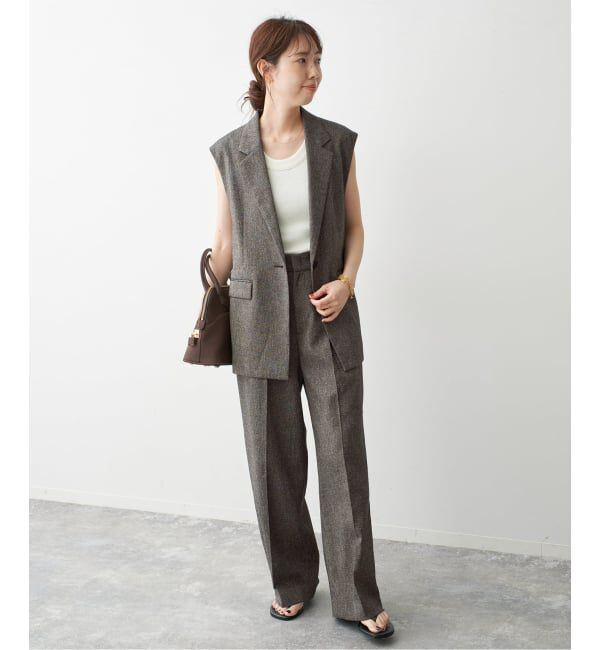 Spick and Span「《セットアップ可》ネップツイードシングルブレストジレ」|その他|