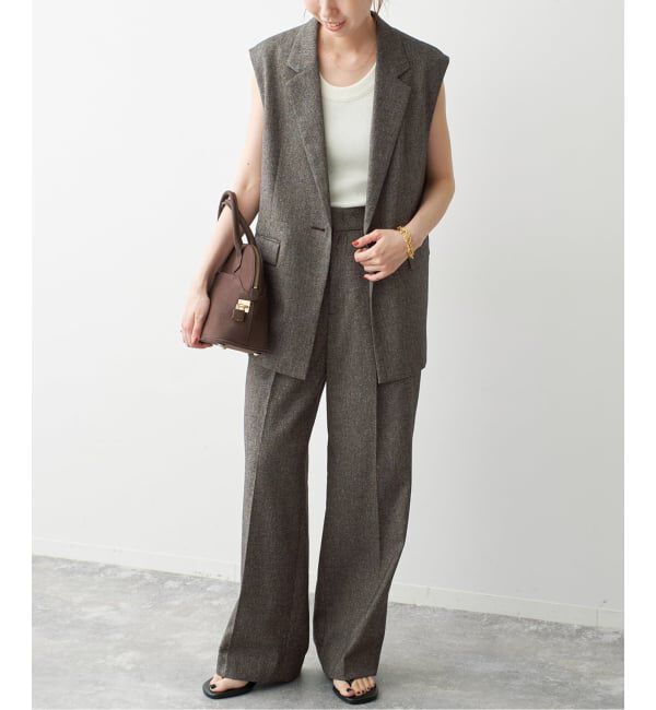 Spick and Span「《セットアップ可》ネップツイードシングルブレストジレ」|その他|