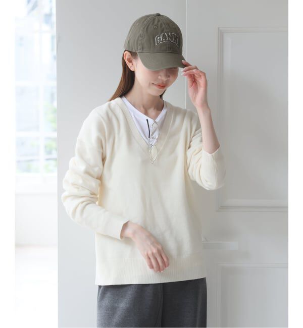 U by SPICK&SPAN「《新宿・WEB限定》GANNI / ガニー Washed Cotton Canvas Cap Emb」|キャップ・キャスケット|