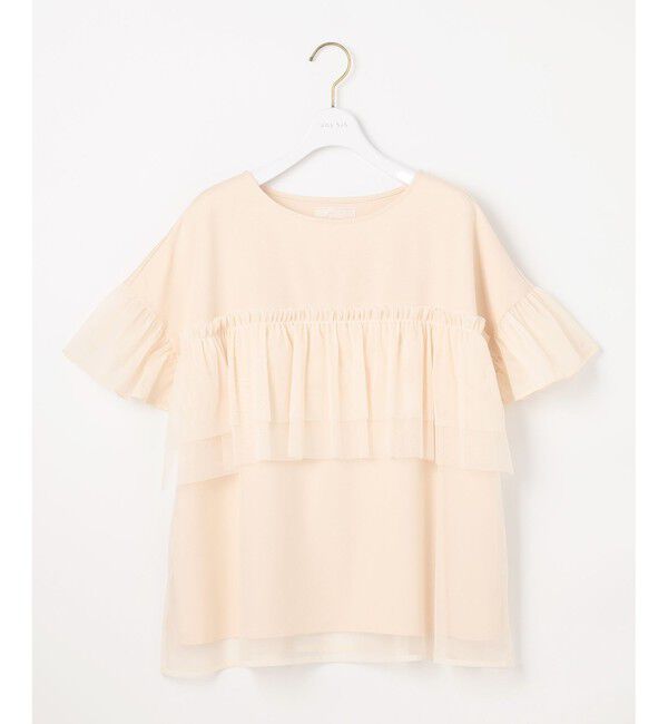 ANY SIS「【洗える】チュール重ね プルオーバー」|Tシャツ・カットソー|