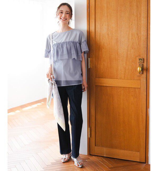 ANY SIS「【洗える】チュール重ね プルオーバー」|Tシャツ・カットソー|