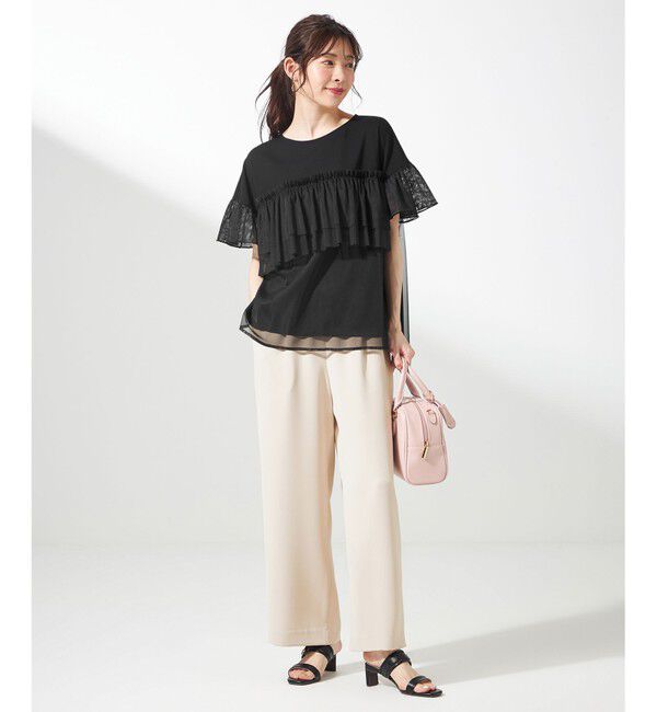ANY SIS「【洗える】チュール重ね プルオーバー」|Tシャツ・カットソー|