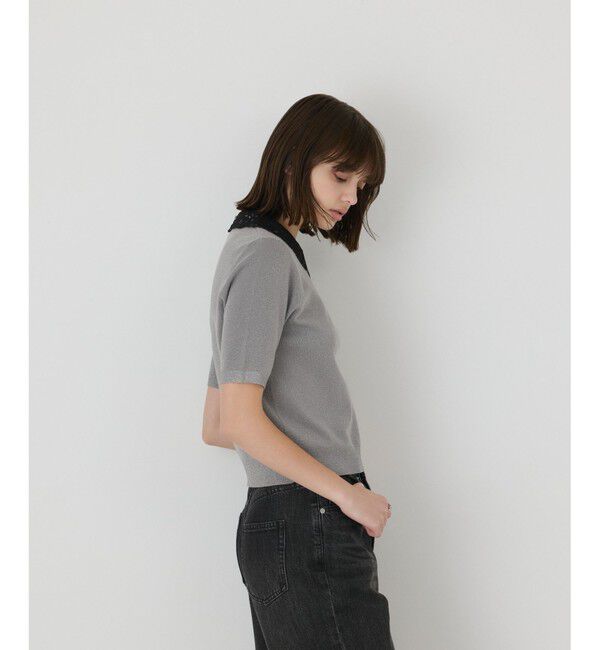 GRACE CONTINENTAL「レースカラーラメニットトップ」|その他|