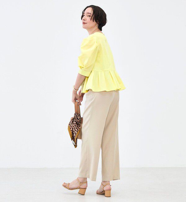 NOLLEY'S「《セットアップ対応》ウォッシャブルハイスペック麻調愛されセミワイドパンツ」|その他|