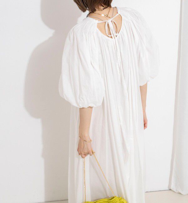 NOLLEY'S「【一部WEB限定カラーアイテム】ウォッシャブルハンドスモックバルーン袖ワンピース」|ワンピース|
