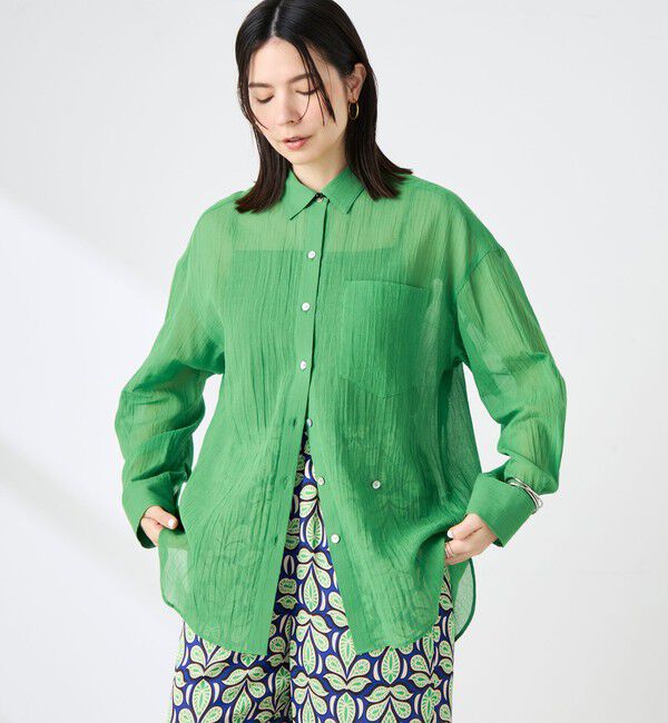 NOLLEY'S「ウォッシャブルキャッチワッシャーシアーシャツ」|シャツ・ブラウス|