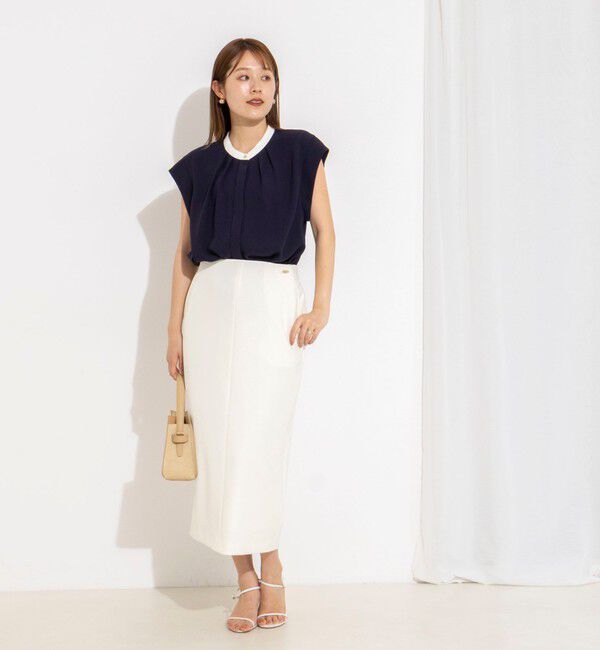 NOLLEY'S「【BECシリーズ】ウォッシャブルストレッチジョーゼットフレンチスリーブブラウス」|シャツ・ブラウス|