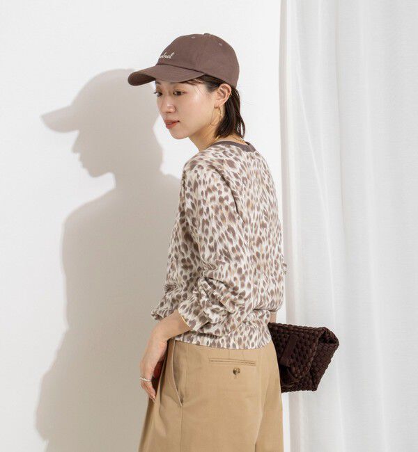 Rie Miller「《手洗い可能》レオパードプリントクルーカーディガン」|カーディガン|