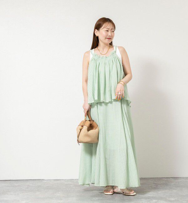 NOLLEY'S sophi「【WALANCE/ワランス】natural dye sheer cotton check gather camisole」|シャツ・ブラウス|
