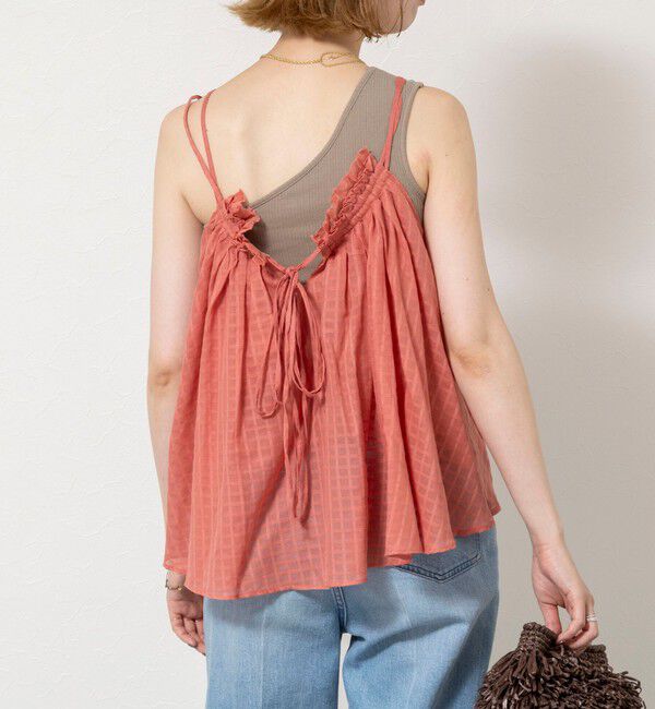 NOLLEY'S sophi「【WALANCE/ワランス】natural dye sheer cotton check gather camisole」|シャツ・ブラウス|レッド系その他7