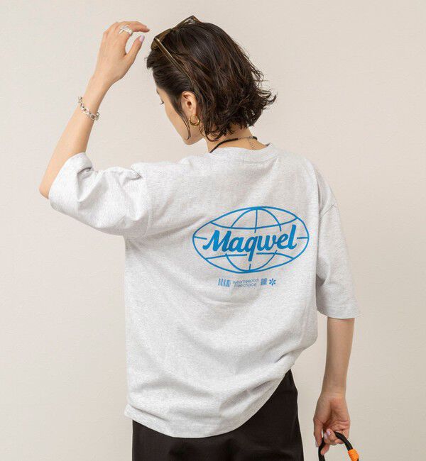 MAQWEL「【MAQWEL/マクウェル】ウォッシャブル Maqwel Earth ワイドボディプリントTシャツ」|Tシャツ・カットソー|
