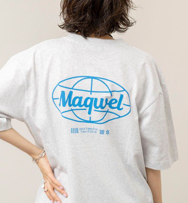 MAQWEL「【MAQWEL/マクウェル】ウォッシャブル Maqwel Earth ワイドボディプリントTシャツ」|Tシャツ・カットソー|