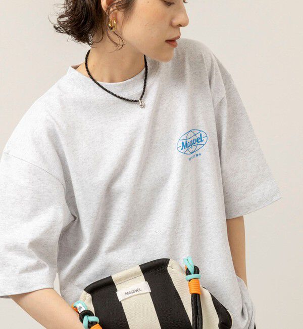 MAQWEL「【MAQWEL/マクウェル】ウォッシャブル Maqwel Earth ワイドボディプリントTシャツ」|Tシャツ・カットソー|