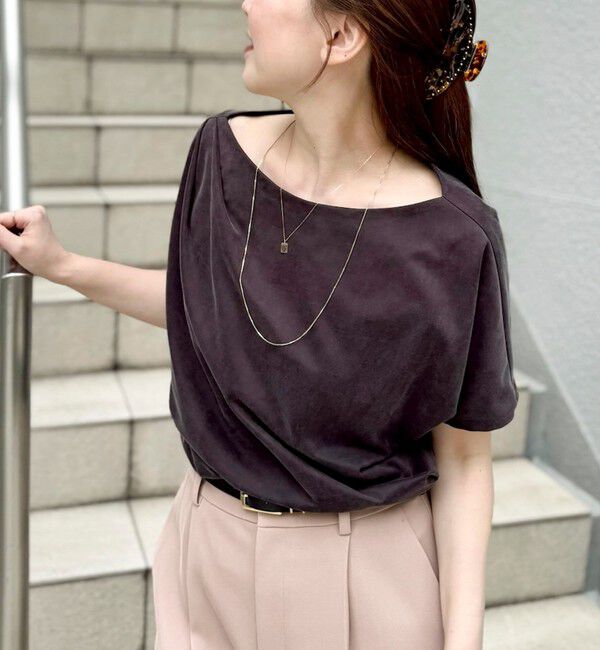 NOLLEY'S sophi「【BECシリーズ】ウォッシャブルキュプラサテンジャージードレーププルオーバー」|Tシャツ・カットソー|