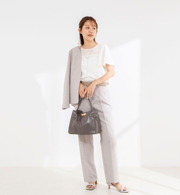 NOLLEY'S「《接触冷感》ウォッシャブルシアー切替ツイルブラウス」|シャツ・ブラウス|
