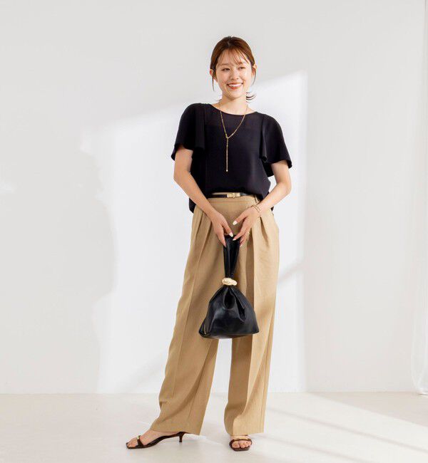NOLLEY'S「《接触冷感》ウォッシャブルシアー切替ツイルブラウス」|シャツ・ブラウス|