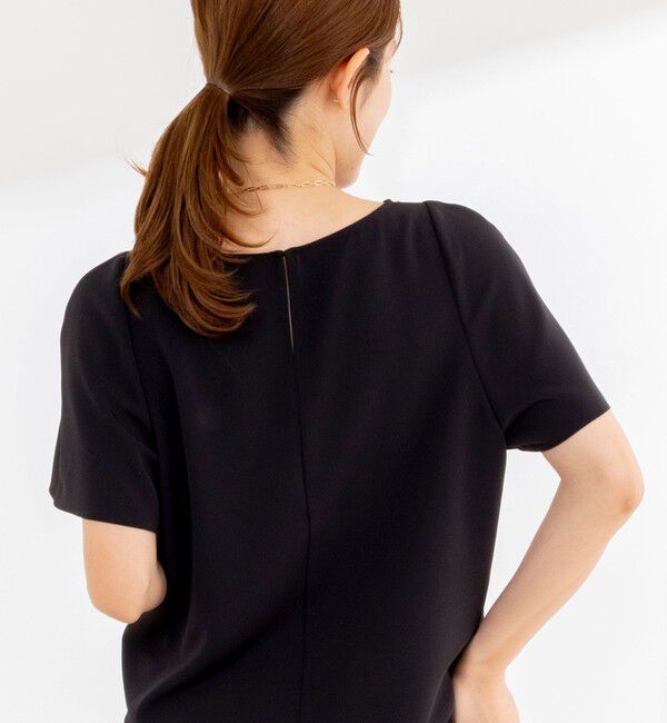 NOLLEY'S「《接触冷感》ウォッシャブルシアー切替ツイルブラウス」|シャツ・ブラウス|